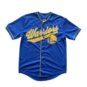 NBA Golden State Warriors #46 Stephen Curry Blue Baseball Jersey Size Medium
